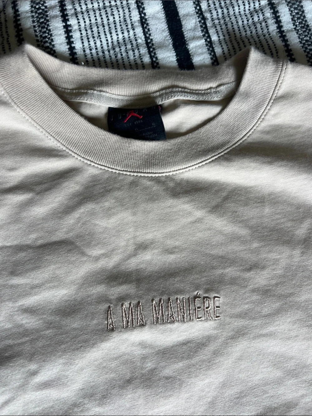 Jordan Cream Embroidered Crewneck Sweatshirt